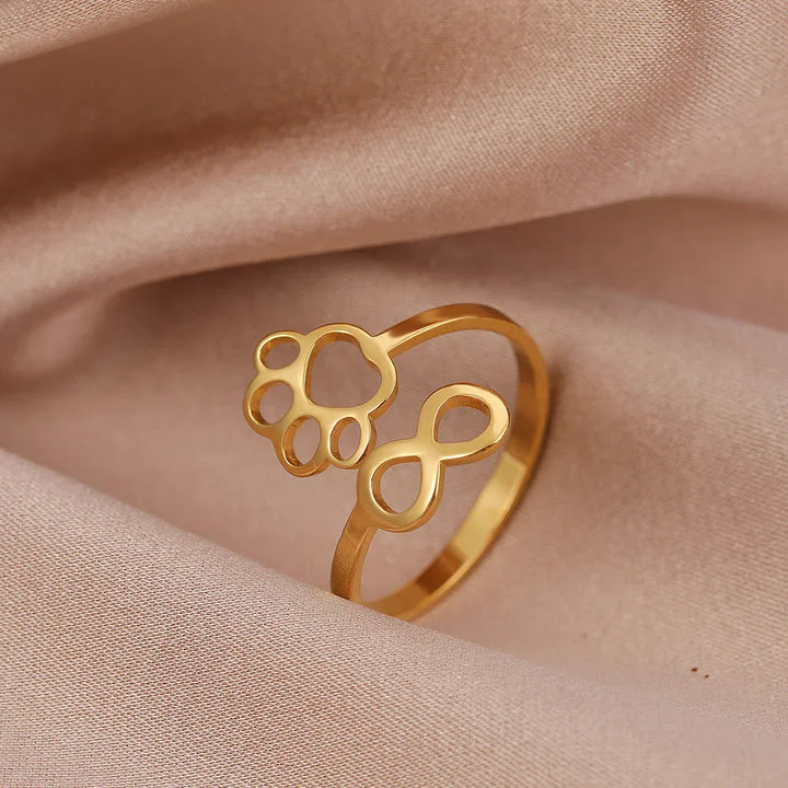 Anillo Ajustable de Infinidad en Acero Inoxidable – Símbolo de Amor para Mujeres