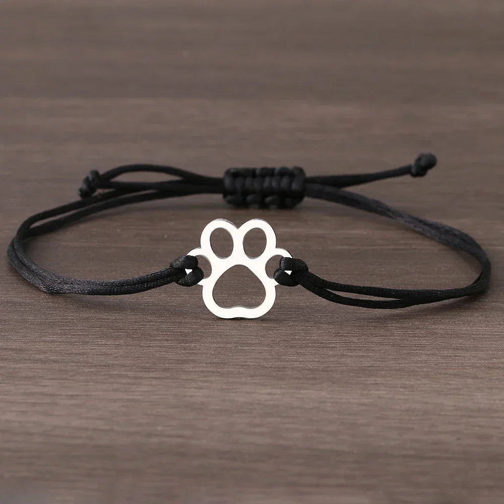 Pulsera de Tobillo Ajustable con Cuerda Negra y Roja