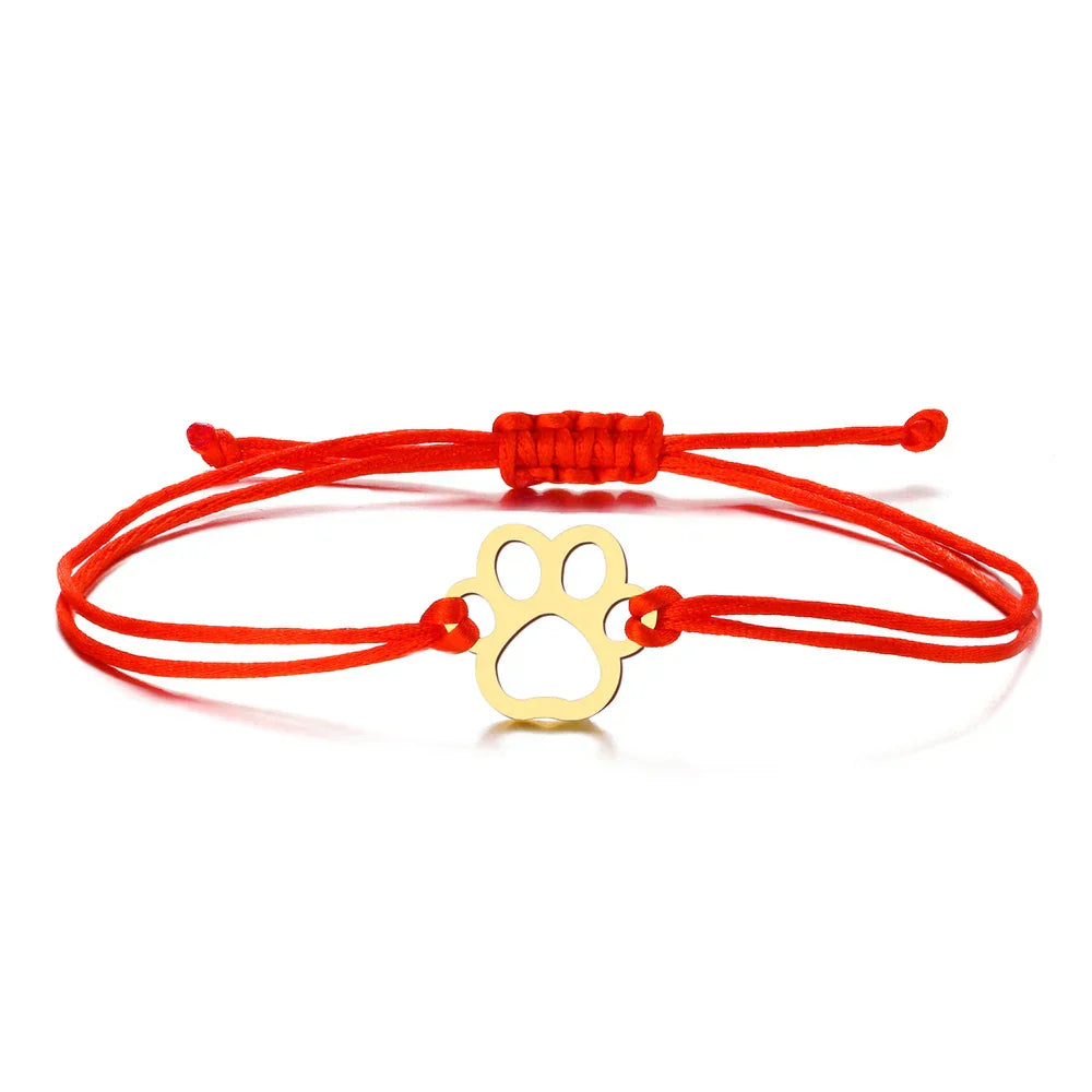Pulsera de Tobillo Ajustable con Cuerda Negra y Roja