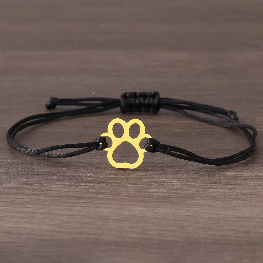 Pulsera de Tobillo Ajustable con Cuerda Negra y Roja