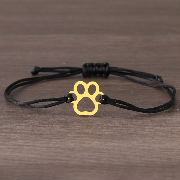 Pulsera de Tobillo Ajustable con Cuerda Negra y Roja
