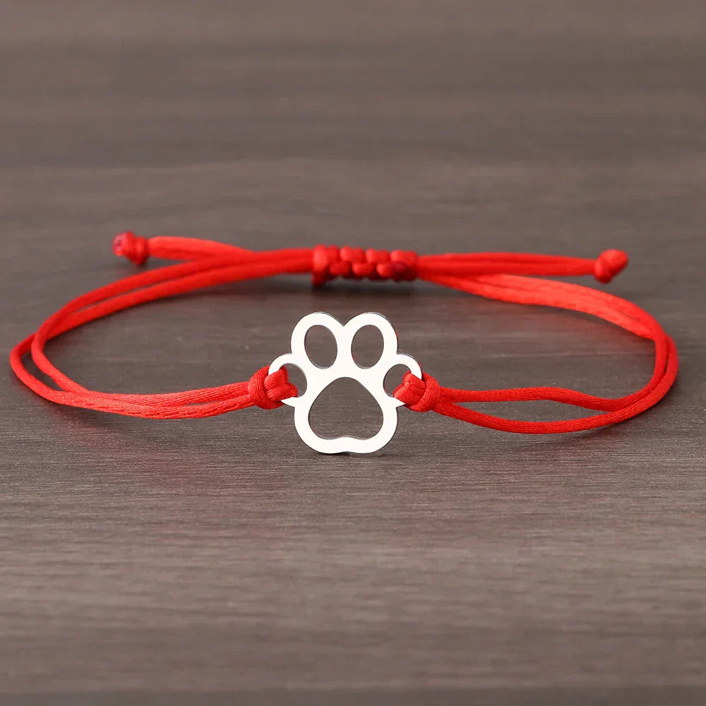 Pulsera de Tobillo Ajustable con Cuerda Negra y Roja