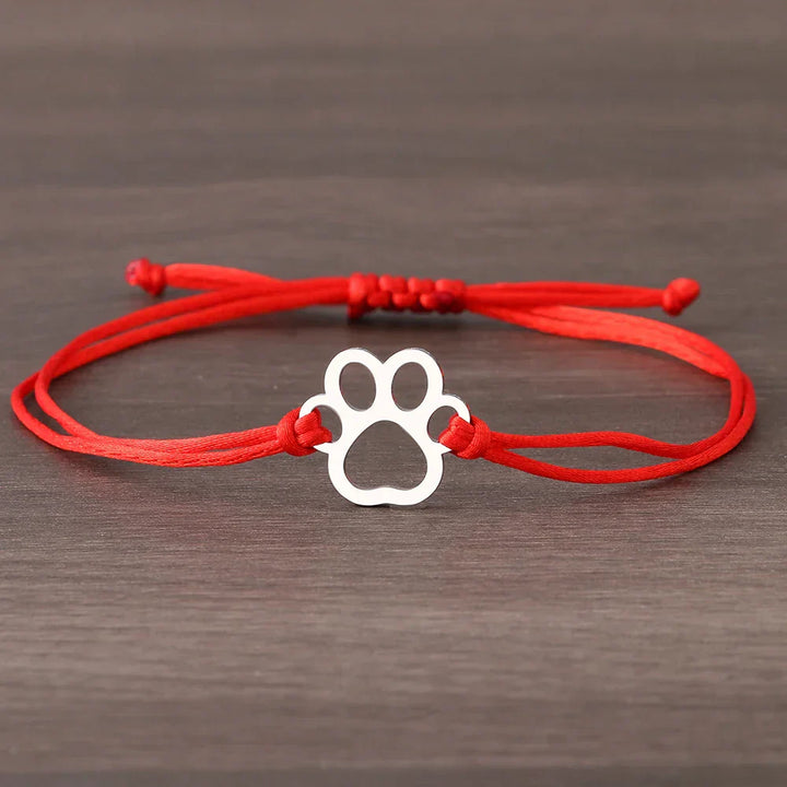 Pulsera de Tobillo Ajustable con Cuerda Negra y Roja