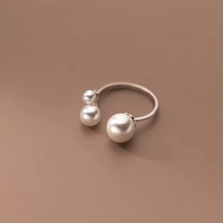 Anillo Ajustable Triple con Perlas de Agua Dulce
