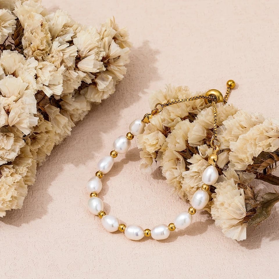Pulsera Clásica de Perlas Naturales