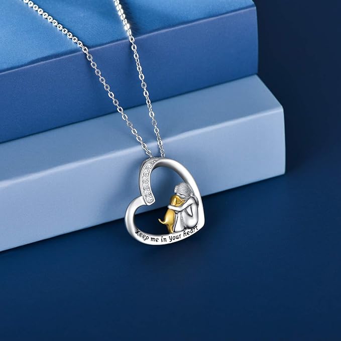Pulsera de la suerte con diseño de corazón y perro – Cadena de plata esterlina 925 adornada con circonitas
